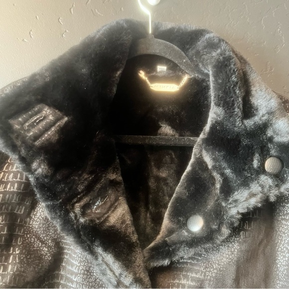 Winlit Reversible Jacket Luxurious Leather Faux Fur coat in Black L - Picture 8 of 17